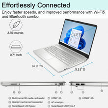 Load image into Gallery viewer, HP 2024 Business Laptop, 15.6" Touchscreen Laptop, Intel Core i3-1215U, Up To 64GB RAM, 2TB SSD, Intel UHD Graphics, Silver