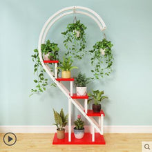 Load image into Gallery viewer, Living room household flower shelf, multi-storey indoor balcony iron circular shelf, decorative green lotus pendant orchid shelf