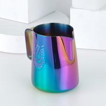 Load image into Gallery viewer, JIBBI Milk Steaming Frothing Pitcher Stainless Steel Non-Stick Milk Jug Pull Flower Cup Perfect for Coffee Cappuccino Latte Art
