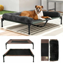 Load image into Gallery viewer, Extra Large Cooling Elevated Dog Bed with Bolster Raised Pet Cot Lounger Indoor Outdoor Waterproof