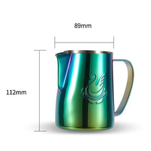 Load image into Gallery viewer, JIBBI Milk Steaming Frothing Pitcher Stainless Steel Non-Stick Milk Jug Pull Flower Cup Perfect for Coffee Cappuccino Latte Art