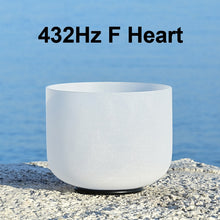 Load image into Gallery viewer, CVNC 8 Inch White Frosted Quartz Crystal Singing Bowl for Sound Healing Meditation Yoga with Free Mallet