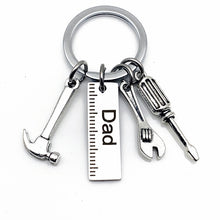 Load image into Gallery viewer, Fashion Dad Letters Keychains Creative Hammer Screwdriver Wrench Keyring Handbag Decor Tassel Hanging Pendant Father Day Gifts