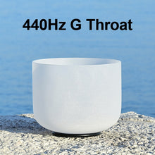 Load image into Gallery viewer, CVNC 8 Inch White Frosted Quartz Crystal Singing Bowl for Sound Healing Meditation Yoga with Free Mallet