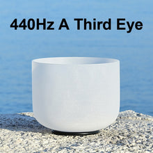Load image into Gallery viewer, CVNC 8 Inch White Frosted Quartz Crystal Singing Bowl for Sound Healing Meditation Yoga with Free Mallet