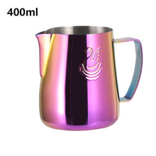 Load image into Gallery viewer, JIBBI Milk Steaming Frothing Pitcher Stainless Steel Non-Stick Milk Jug Pull Flower Cup Perfect for Coffee Cappuccino Latte Art