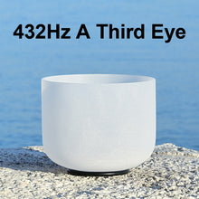 Load image into Gallery viewer, CVNC 8 Inch White Frosted Quartz Crystal Singing Bowl for Sound Healing Meditation Yoga with Free Mallet
