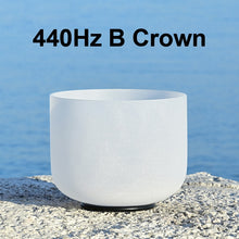 Load image into Gallery viewer, CVNC 8 Inch White Frosted Quartz Crystal Singing Bowl for Sound Healing Meditation Yoga with Free Mallet