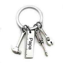 Load image into Gallery viewer, Fashion Dad Letters Keychains Creative Hammer Screwdriver Wrench Keyring Handbag Decor Tassel Hanging Pendant Father Day Gifts