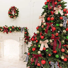 Load image into Gallery viewer, Christmas Burlap Ribbon Roll Xmas Tree Twine Streamer Ribbon Car Truck Red Plaid Tape for Christmas Gift Wrapping DIY Bow Craft