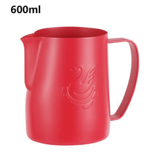 Load image into Gallery viewer, JIBBI Milk Steaming Frothing Pitcher Stainless Steel Non-Stick Milk Jug Pull Flower Cup Perfect for Coffee Cappuccino Latte Art