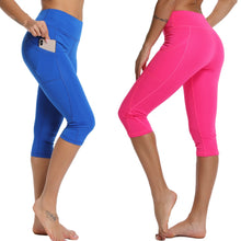 Load image into Gallery viewer, Women Sports Pants 3/4 Gym Sport Woman Tights Casual Cropped Female Leggings For Fitness Women Yoga Pants with Side Pockets
