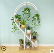 Load image into Gallery viewer, Living room household flower shelf, multi-storey indoor balcony iron circular shelf, decorative green lotus pendant orchid shelf
