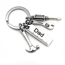 Load image into Gallery viewer, Fashion Dad Letters Keychains Creative Hammer Screwdriver Wrench Keyring Handbag Decor Tassel Hanging Pendant Father Day Gifts
