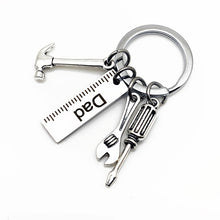 Load image into Gallery viewer, Fashion Dad Letters Keychains Creative Hammer Screwdriver Wrench Keyring Handbag Decor Tassel Hanging Pendant Father Day Gifts