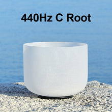 Load image into Gallery viewer, CVNC 8 Inch White Frosted Quartz Crystal Singing Bowl for Sound Healing Meditation Yoga with Free Mallet