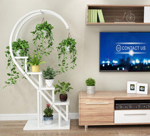 Load image into Gallery viewer, Living room household flower shelf, multi-storey indoor balcony iron circular shelf, decorative green lotus pendant orchid shelf