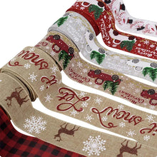 Load image into Gallery viewer, Christmas Burlap Ribbon Roll Xmas Tree Twine Streamer Ribbon Car Truck Red Plaid Tape for Christmas Gift Wrapping DIY Bow Craft