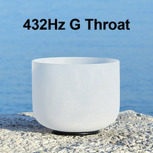 Load image into Gallery viewer, CVNC 8 Inch White Frosted Quartz Crystal Singing Bowl for Sound Healing Meditation Yoga with Free Mallet