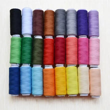 Load image into Gallery viewer, 24 Color Sewing Thread 100 Polyester Yarn Sewing Thread Roll Machine Hand Embroidery 200 Yard Each Spool For Home Sewing Kit
