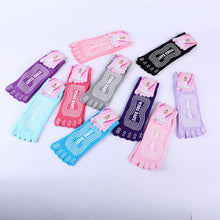 Load image into Gallery viewer, Women Colorful Yoga Socks Non-Slip Ladies Dance Socks Cotton Healthy Sports Five-toed Socks