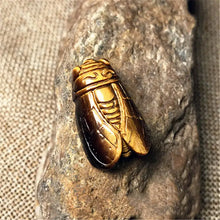 Load image into Gallery viewer, AAA Natural Tiger's Eye Rock Stone Quartz Cicada Carving Healing Crystal Gemstone Carved Cicadas Pendant W/ Hole Home Decor Gift