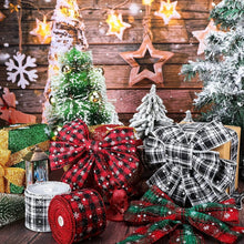 Load image into Gallery viewer, Craft Ribbon Imitation Hemp Ribbon Wire Wire Edge Linen Ribbon Christmas Decoration Red And Green Snowflake Plaid Ribbon