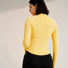 Load image into Gallery viewer, Women's Sport Jackets Zipper Slim Yoga Coat Quick Dry Running Jacket Elastic Long Sleeve Thumb Hole Gym Fitness Top