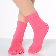 Load image into Gallery viewer, Women Colorful Yoga Socks Non-Slip Ladies Dance Socks Cotton Healthy Sports Five-toed Socks