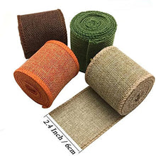 Load image into Gallery viewer, 2M/Roll 60mm Width Colorful Natural Jute Burlap Multi-Purpose Craft Ribbon DIY Christmas Decoration Gardening Wrapping Package