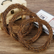 Load image into Gallery viewer, 10/15/20/25/30/40cm DIY Round Natural Rattan Wreath Stem Branch Ring Hanging Garland Wedding Birthday Party Decor Christmas Gift
