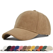 Load image into Gallery viewer, Solid Suede Retro Snackback Cap For Men Women Spring Autumn Street Snapback Hip Hop Hat Adjustable Faux Fur Sunscreen Visor Cap