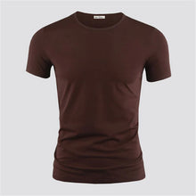 Load image into Gallery viewer, 2024 Men's T Shirt Pure Color V Collar Short Sleeved Tops Tees Men T-Shirt Black Tights Man T-Shirts Fitness For Male Clothes