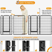 Load image into Gallery viewer, 6-Panel Pet Playpen Dog Fences Heavy Duty Metal Portable Foldable Indoor Outdoor Black