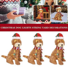 Load image into Gallery viewer, Christmas Lighted Goldendoodle Decor Waterproof LED Light Up Dog Figurine Wearing Xmas Hat