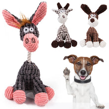 Load image into Gallery viewer, 1~8PCS Cute Plush Dog Toy Animals Shape Bite Resistant Squeaky Toys Interactive Bone Molar Chew