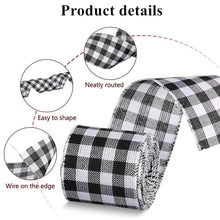 Load image into Gallery viewer, 6M/Roll Craft Ribbon Imitation Hemp Ribbon Wire Wire Edge Linen Ribbon Christmas Decoration Red and Green Snowflake Plaid Ribbon