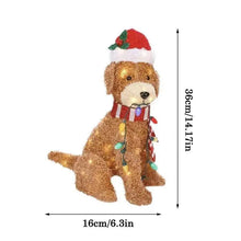 Load image into Gallery viewer, Christmas Lighted Goldendoodle Decor Waterproof LED Light Up Dog Figurine Wearing Xmas Hat
