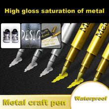 Load image into Gallery viewer, 2/1Pc Brush Metallic Marker Pens Gold Silver Color Permanent Art Marker For Manga Crafts Scrapbooking School Stationery Supplies