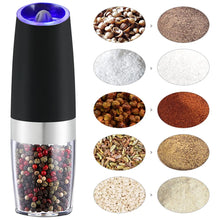 Load image into Gallery viewer, 2pcs Electric Pepper Mill Stainless Steel Automatic Gravity Shaker Salt and Pepper Grinder Set Spice Mills Kitchen Grinding Tool