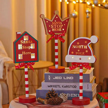 Load image into Gallery viewer, Unique Christmas Stop Sign LED Light Up Santa Stop Sign Desk Stop Sign Christmas Ornament
