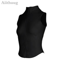 Load image into Gallery viewer, Aiithuug Women Full Zip-up Yoga Top Workout Running Jackets with Thumb Holes Stretchy Fitted Long Sleeve Crop Tops Activewear