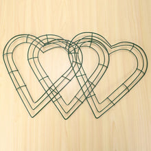 Load image into Gallery viewer, 3 Pack Heart Metal Wreath 12 Inch Heart-Shaped Wire Wreath Frame For Home Wedding Valentine's Day DIY Crafts