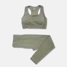 Load image into Gallery viewer, Seamless female yoga workout clothes gym fitness long sleeve crop top high waist leggings sports bra