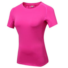 Load image into Gallery viewer, Fitness Women Shirts Quick Drying T Shirt Elastic Yoga Sport Tights Gym Running Tops Short Sleeve Tees Blouses Jersey camisole