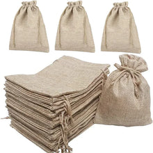 Load image into Gallery viewer, 5/10Pcs Burlap Gift Bags with Drawstring Jute Bags Linen Sacks Storage Bags Burlap Bag for Wedding Favors Party Jewelry Pouches