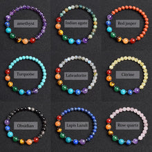 Load image into Gallery viewer, 7 Chakra Bracelet Natural Gem Stone Beads Bangle Women Crystal Healing Anxiety Jewellery Mandala Yoga Meditation Bracelets Gift