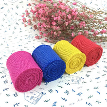 Load image into Gallery viewer, 2M/Roll 60mm Width Colorful Natural Jute Burlap Multi-Purpose Craft Ribbon DIY Christmas Decoration Gardening Wrapping Package