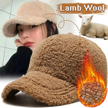 Load image into Gallery viewer, New Winter Women Baseball Cap Men Artificial Lamb Wool Duck Tongue Hats Plush Thickened Warm Fashion Solid Velvet Sunshade Hat