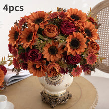 Load image into Gallery viewer, 1/4pcs Artificial Peony Sunflower Flowers, Perfect for Room, Home, Office, Wedding, Christmas, Halloween,Thanksgiving,Vase Decor